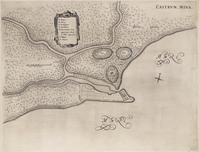 KG 05105
<br/>
Landkaart: Castrum Mina
<br/>
<em>Post, Frans Jansz. (ca.1612-1680)</em>